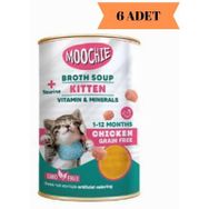 Moochie Broths Soup Tavuklu Tahılsız 6 x 135 ml Yavru Kedi Çorbası