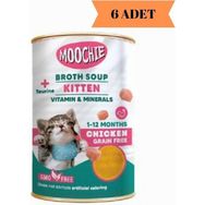 Moochie Kitten Et Suyu İçerisinde 135x6 ml Tavuklu Tahılsız Yavru Kedi Çorbası