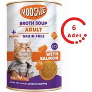 Moochie Somon Balıklı 6x135 ml Yetişkin Et Suyu Kedi Çorbası
