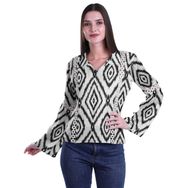 Moomaya Kurti Dantel Detaylı Baskılı Uzun Kollu Siyah 3 Kurta Kadın Tunik
