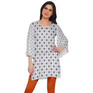 Moomaya Poly Krep Kurtis Baskılı Kimono Kollu Hint Berry 2 Kadın Elbise