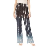 Moomaya Rayon Trendy Düz Bol Kesim Baskılı Mavi Teal Blue Kadın Pantolon