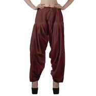 Moomaya Schiffli Detain Solid Punjabi Salwar Rahat Büzme İpli Bel Pamuk Koyu Kırmızı Yoga Kadın Pantolon