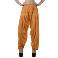 Moomaya Schiffli Detain Solid Punjabi Salwar Rahat Büzme İpli Bel Pamuk Koyu Şeftali Yoga Kadın Pantolon