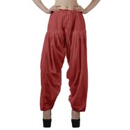 Moomaya Schiffli Detain Solid Punjabi Salwar Rahat Büzme İpli Bel Pamuk Pastel Kırmızı Yoga Kadın Pantolon