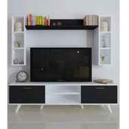 Moonlife Beyaz Siyah İstanbul Dolaplı Tv Ünitesi
