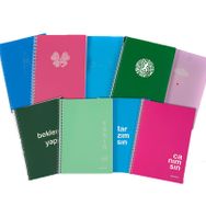 Mopak Plastik Kapak A4 60 Yaprak Çizgili Neon Spiralli Defter