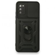 Mor Aksesuar Samsung Galaxy A02S Pars Lens Yüzüklü Silikon Kılıf