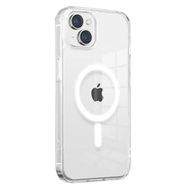 More TR Apple iPhone 14 Plus Magsafe Şarj Özellikli Şeffaf Sert PC Zore Embos Telefon Kılıfı