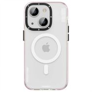 More TR Apple iPhone 14 Plus Magsafe Şarj Özellikli Youngkit Jane Sand Serisi Pembe Kapak Kılıf
