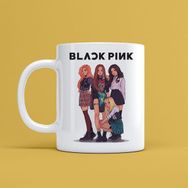 Morinna MR06 Black Pink Tasarımlı Beyaz Kupa