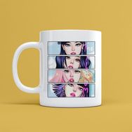 Morinna MR11 Black Pink Tasarımlı Beyaz Kupa