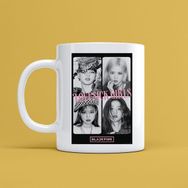 Morinna MR14 Black Pink Tasarımlı Beyaz Kupa