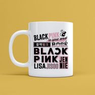 Morinna MR20 Black Pink Tasarımlı Beyaz Kupa