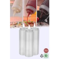 Morlimon 3 Adet 700 ml Masterchef Sızdırmaz Kapaklı Plastik Yağdanlık