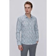 Morven Mavi Baskılı Slim Fit Dar Kesim Erkek Gömlek