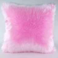 Mrs.Gugar 43x43 cm Pembe Peluş Kırlent Kılıfı