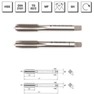 MTE B00102031000 M10x1.25 HSS DIN 2181 İnce Vidalı 2'li Takım Kılavuzu