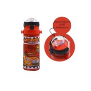 Muggle MT-2635 550 ml Araba Kırmızı Desenli Pipetli Çelik Matara