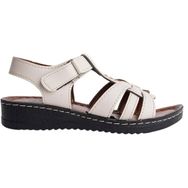 Muggo Soft Krem Garantili Günlük Ortopedik Kaymaz Taban Comfort Rahat Kadın Sandalet