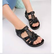 Muggo Soft Siyah Ortopedik Comfort Kadın Günlük Sandalet