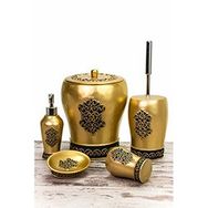 Mukko Home Polyester Saray Altın 5 Parça Banyo Seti