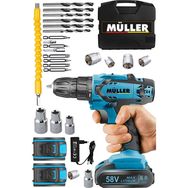 Müller Germany X-Torq 58 V 8 Ah Çift Metal Şanzıman Çift Akülü Vidalama Matkap