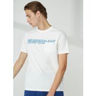 Murphy & Nye GAFF Bisiklet Yaka Düz Beyaz Erkek T-Shirt
