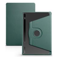 Musal Galaxy Tab S7 FE LTE T737-T736-T733-T730 Kılıf Termik Kalem Bölmeli Dönebilen Standlı Koyu Yeşil Kılıf