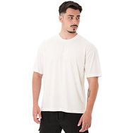 MuscleCloth Basic Kırık Beyaz Oversize Erkek T-Shirt