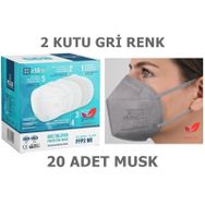 Musk FFP2 N95 20'li Gri Maske