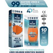 Musk KF94 Kore Tipi FFP2 10 Adet Turuncu Maske