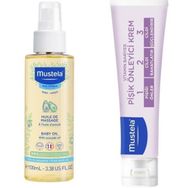 Mustela 100 ml Bebek Bakım Masaj Yağı + 100 ml Vitamin Barrier 1-2-3 Krem