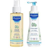 Mustela 100 ml Bebek Bakım Masaj Yağı + 300 ml Hydra Bebe Vücut Losyonu