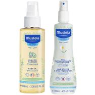 Mustela 100 ml Bebek Bakım Yağı + 200 ml Papatya Suyu Canlandırıcı Şekillendirici Sprey