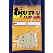 Mutlu 25'li Paket 5x8 mm Fosforlu Elips Boncuk