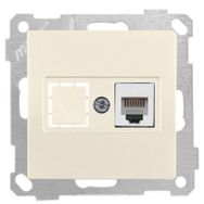Mutlusan Candela 1RJ12 12 Adet Mek+tuş Krem Telefon Prizi