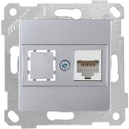 Mutlusan Rita Mekanizmalı 1xRJ45 Cat6 Inox Tuş Data Prizi