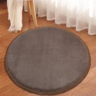 My Evilla Modern Dekoratif Jel Kaymaz Taban Peluş Yuvarlak Model Vizon Renk Saçaklı Halı