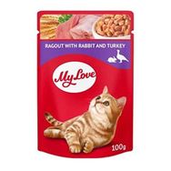 My Love Tavşanlı ve Hindili Yahni Pouch 100 gr Konserve Kedi Maması