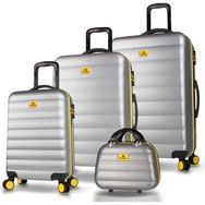 My Valice Colors Gri ABS Kabin Orta Büyük ve Makyaj Boy Gri 4'lü Travel Valiz Seti
