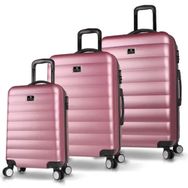 My Valice CRSKOB Colors Abs Kabin Orta ve Büyük Boy Rose Gold 3'lü Valiz Seti