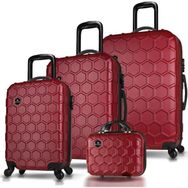 My Valice Honey Bordo ABS Kabin Orta Büyük ve Makyaj Boy 4'lü Travel Valiz Seti