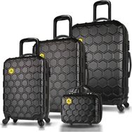 My Valice Honey Siyah ABS Kabin Orta Büyük ve Makyaj Boy 4'lü Travel Valiz Seti