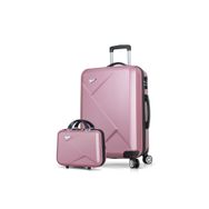 My Valice MV8329 Diamond Abs Orta Ve Makyaj Boy Rose Gold 2'li Valiz Seti