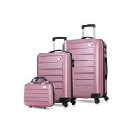 My Valice MV8565 Rose Gold Ruby Abs Kabin Orta Ve Makyaj Boy 3'lü Valiz Seti