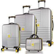 My Valice Puzzle Gri ABS Kabin Orta Büyük ve Makyaj Boy 4'lü Travel Valiz Seti