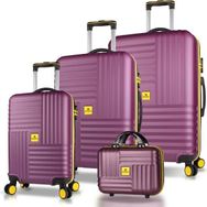 My Valice Puzzle Mürdüm ABS Kabin Orta Büyük ve Makyaj Boy 4'lü Travel Valiz Seti