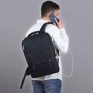 My Valice Smart Bag Active Usb Şarj Girişli Slim Siyah Notebook Sırt Çantası