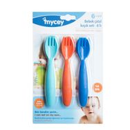 Mycey Bebek Mavi 6 Parça Çatal Kaşık Seti